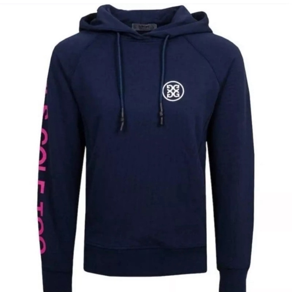 Girls golf too hoody navy pink medium ladies